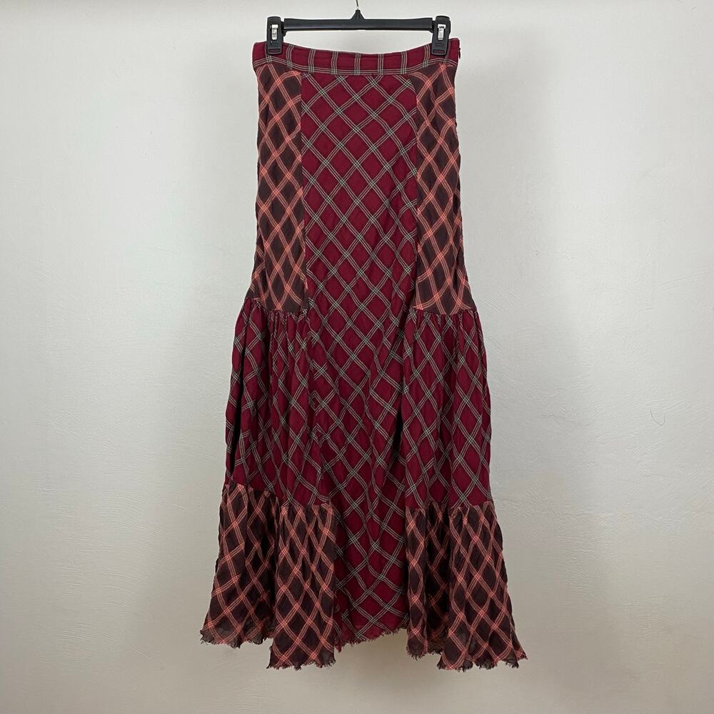 Free People Prairie Dreams Maxi Skirt - Wine Combo - Size 2